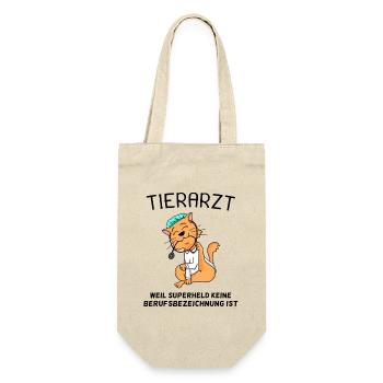 Tier Tierarzt Tiermedizin Geschenk - Geschenkbeutel für Flaschen - Natur - Vorne