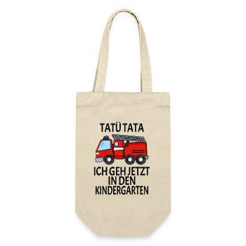 Kindergarten Feuerwehr Geschenk - Geschenkbeutel für Flaschen - Natur - Vorne
