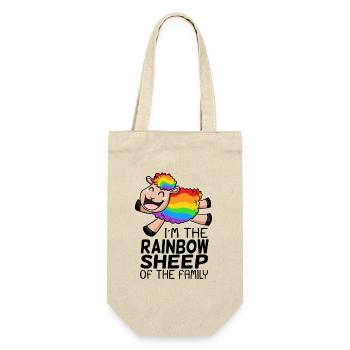 Arc-en-ciel mouton - LGBT mouton famille cadeau - Sac à bouteille - nature - Devant