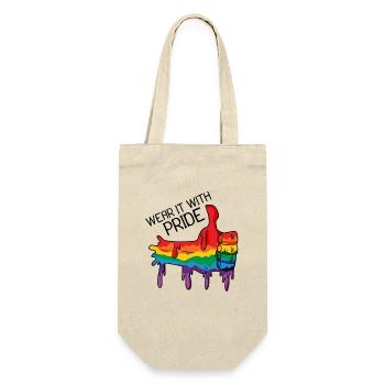 Gay Pride Geschenk - Geschenkbeutel für Flaschen - Natur - Vorne