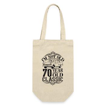 70th Birthday Classic - Gift Bag for Bottles - nature - Front