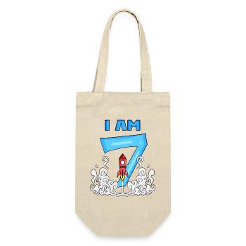 7ème anniversaire - Astronaute garçon anniversaire d’enfant - Sac à bouteille - nature - Devant