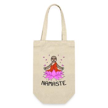 Yoga Namaste Faultier - Geschenkbeutel für Flaschen - Natur - Vorne
