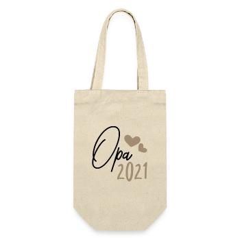 Opa 2021 - Geschenkbeutel für Flaschen - Natur - Vorne