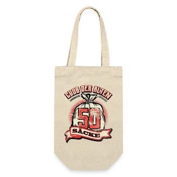 Club Der Alten Säcke - 50. Geburtstag - lustig - Geschenkbeutel für Flaschen - Natur - Vorne