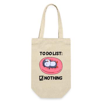 To do list Nothing Pinguin Entspannen Faul lustig - Geschenkbeutel für Flaschen - Natur - Vorne
