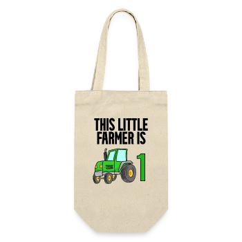 Tracteur 1 ans Garçon 1er anniversaire fils - Sac à bouteille - nature - Devant