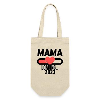 Mama 2023 - Werdende Mutter 2023 loading - Geschenkbeutel für Flaschen - Natur - Vorne