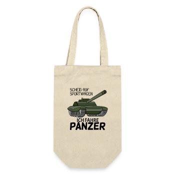 Panzer Militär Geschenk - Geschenkbeutel für Flaschen - Natur - Vorne