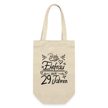 29. Hochzeitstag Ehe Geschenk - Geschenkbeutel für Flaschen - Natur - Vorne