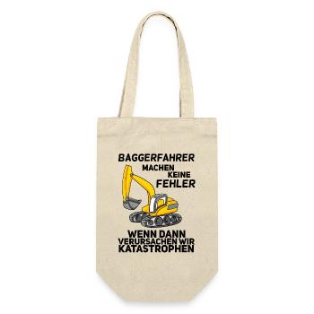 Bauarbeiter Baggerfahrer Bagger - Geschenkbeutel für Flaschen - Natur - Vorne
