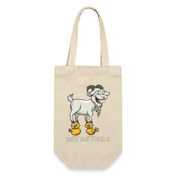 Bock auf Vögeln - zweideutiges Wortspiel witzig - Geschenkbeutel für Flaschen - Natur - Vorne