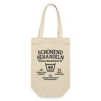 Schonend Behandeln Vierzig Geschenk 40. Geburtstag - Geschenkbeutel für Flaschen - Natur - Vorne