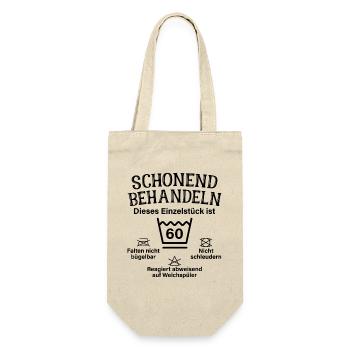 Schonend Behandeln Einzelstück 60. Geburtstag - Geschenkbeutel für Flaschen - Natur - Vorne