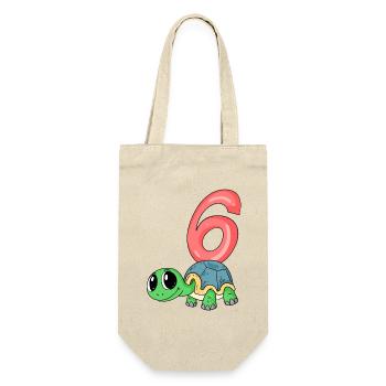 6 years old - 6th birthday - turtle motif - Gift Bag for Bottles - nature - Front