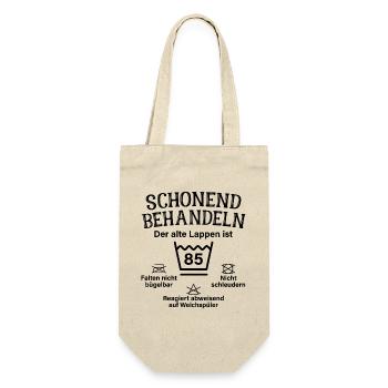 Schonend Behandeln 85 Geschenk Zum 85. Geburtstag - Geschenkbeutel für Flaschen - Natur - Vorne