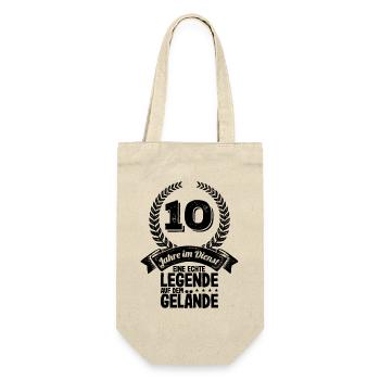 10 Jahre Im Dienst Dienstjubiläum Firmenjubiläum - Geschenkbeutel für Flaschen - Natur - Vorne