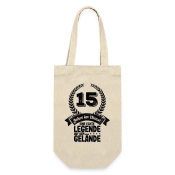 15 Jahre Im Dienst Dienstjubiläum Firmenjubiläum - Geschenkbeutel für Flaschen - Natur - Vorne