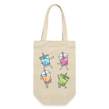 Boba Tea Kawaii - Geschenkbeutel für Flaschen - Natur - Vorne