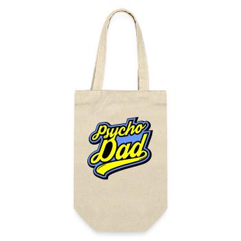 Psycho - Papa - Psycho - Dad - Geschenkbeutel für Flaschen - Natur - Vorne