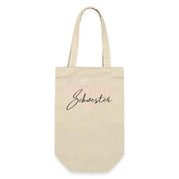 Große Schwester - Geschenkbeutel für Flaschen - Natur - Vorne