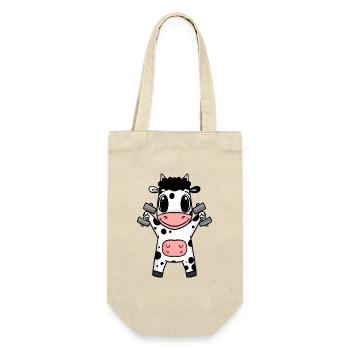 Cow Fitness Motivation Gym Cadeau - Sac à bouteille - nature - Devant