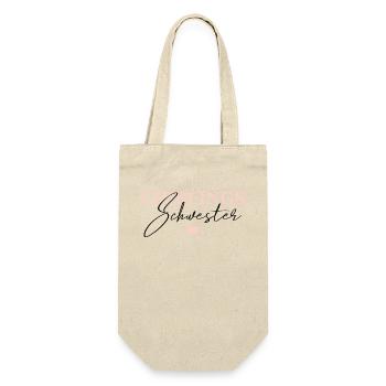Lieblings Schwester - Geschenkbeutel für Flaschen - Natur - Vorne