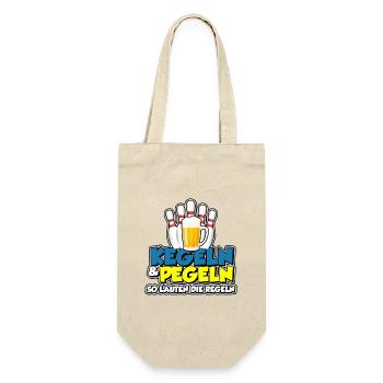 Kegeln & Pegeln - so lauten die Regeln - Geschenkbeutel für Flaschen - Natur - Vorne