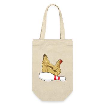 Huhn Bowling Pin - Geschenkbeutel für Flaschen - Natur - Vorne
