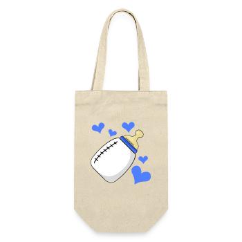 Milchflasche Junge Schwanger Geburt - Geschenkbeutel für Flaschen - Natur - Vorne