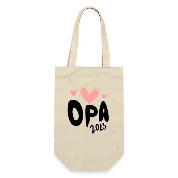 Opa 2023 - Opa werden - Bald Opa - Geschenkbeutel für Flaschen - Natur - Vorne