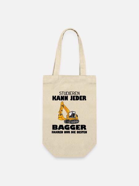 Bagger Baggerfahrer Spruch - Geschenkbeutel für Flaschen - Natur