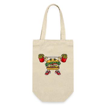 Hamburger Pommes - Geschenkbeutel für Flaschen - Natur - Vorne