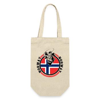 Norwegen Angeln Angler Fischen - Geschenkbeutel für Flaschen - Natur - Vorne