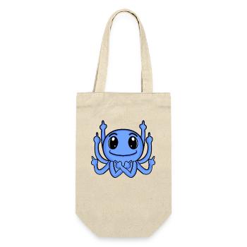 Kraken Mittelfinger Lustig - Geschenkbeutel für Flaschen - Natur - Vorne