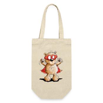 Bear Pun I Superhero I Subärheld - Gift Bag for Bottles - nature - Front