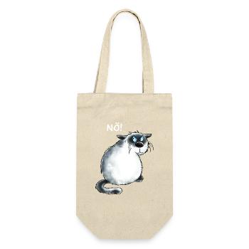 Mürrische Siamkatze I Nö Katze I Nein Statement - Geschenkbeutel für Flaschen - Natur - Vorne
