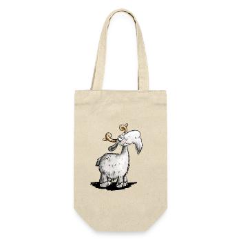Ziegen Bock I Ziege I Nö Statement - Geschenkbeutel für Flaschen - Natur - Vorne
