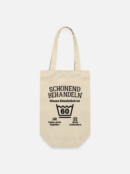Schonend Behandeln 60. Geburtstag Einzelstück 60 - Geschenkbeutel für Flaschen - Natur