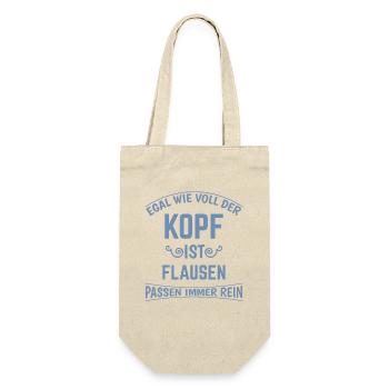 Lustige Sprüche Shirt für Kinder Funshirt FLAUSEN - Geschenkbeutel für Flaschen - Natur - Vorne