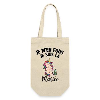 Je m'en fou j suis la Mariée Bride EVJF Licorne - Sac à bouteille - nature - Devant