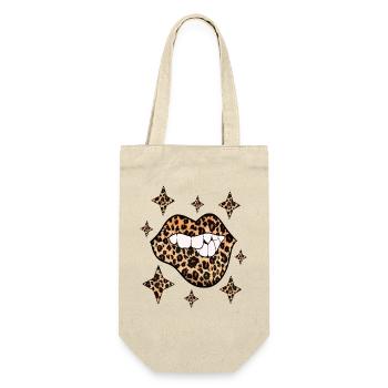 Leopard Lips Sexy Kiss Mouth - Gift Bag for Bottles - nature - Front