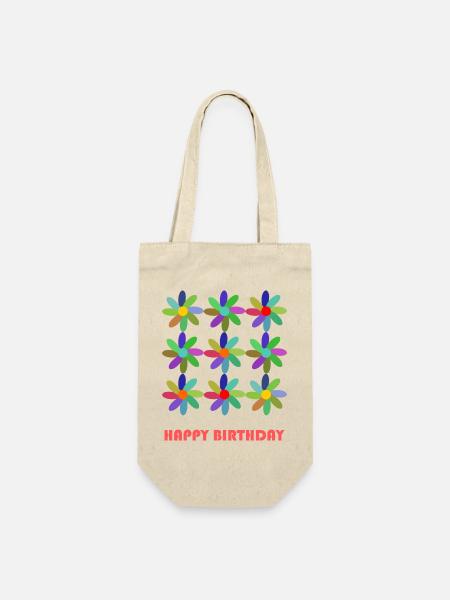 GEBURTSTAG. ALLES GUTE ZUM GEBURTSTAG. ALLES GUTE ZUM GEBURTSTAG. - Geschenkbeutel für Flaschen - Natur