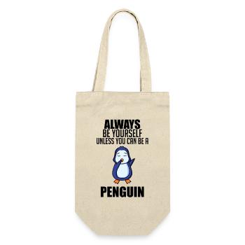 Pinguin Pinguine - Geschenkbeutel für Flaschen - Natur - Vorne