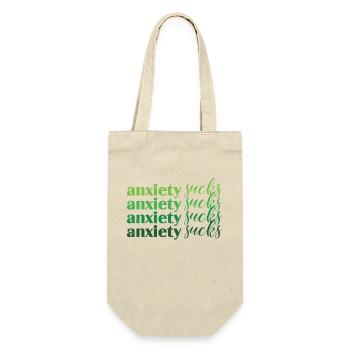 Anxiety Sucks Green Mental Health - Gift Bag for Bottles - nature - Front
