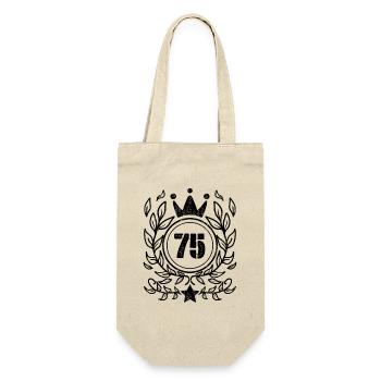 Ornament 75 Number Crown Wreath - Gift Bag for Bottles - nature - Front