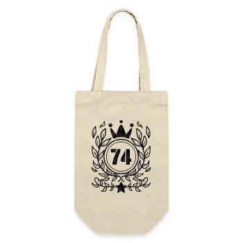 74. Geburtstag - 74 Jahre Geschenk - Geschenkbeutel für Flaschen - Natur - Vorne