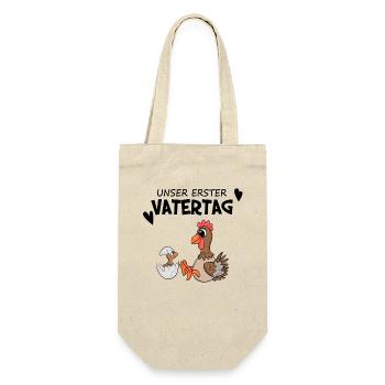 Vatertag - erster Vatertag Geschenk - Geschenkbeutel für Flaschen - Natur - Vorne