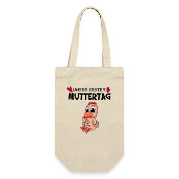 Muttertag - erster Muttertag Geschenk - Geschenkbeutel für Flaschen - Natur - Vorne