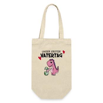 Vatertag - erster Vatertag Geschenk - Geschenkbeutel für Flaschen - Natur - Vorne